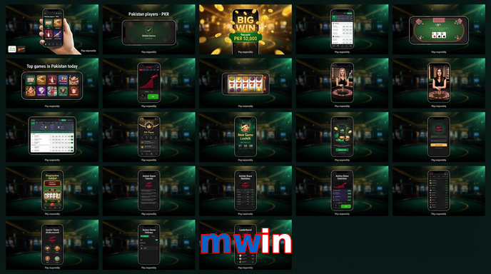 Main screen of Mwin bet page for PK players