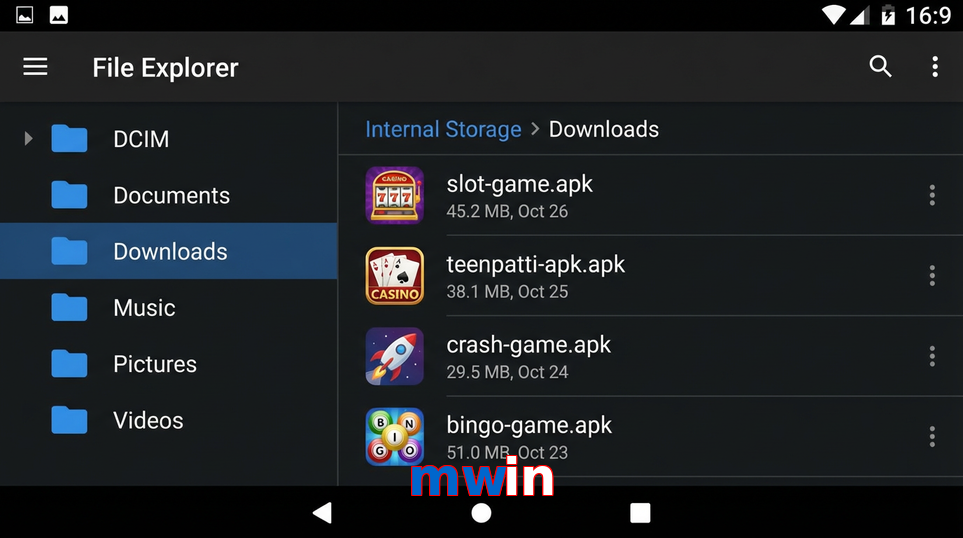 Main screen of Mwin gameapk page for PK players