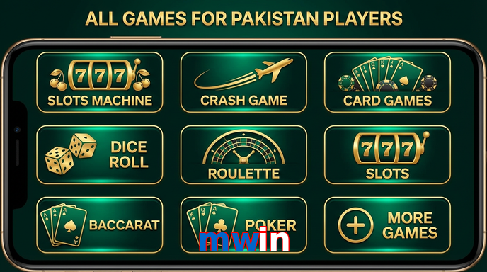 Main screen of Mwin games page for PK players