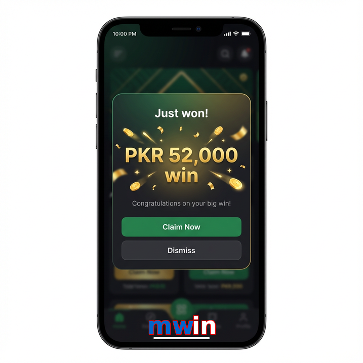 Main screen of Mwin win page for PK players